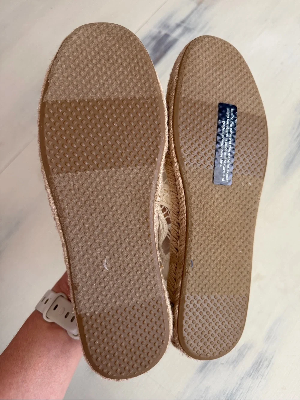 TOMS White Lace Espadrille Slip-On Flats